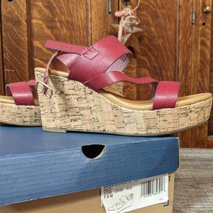 Bass Red Cork Heel Sandals